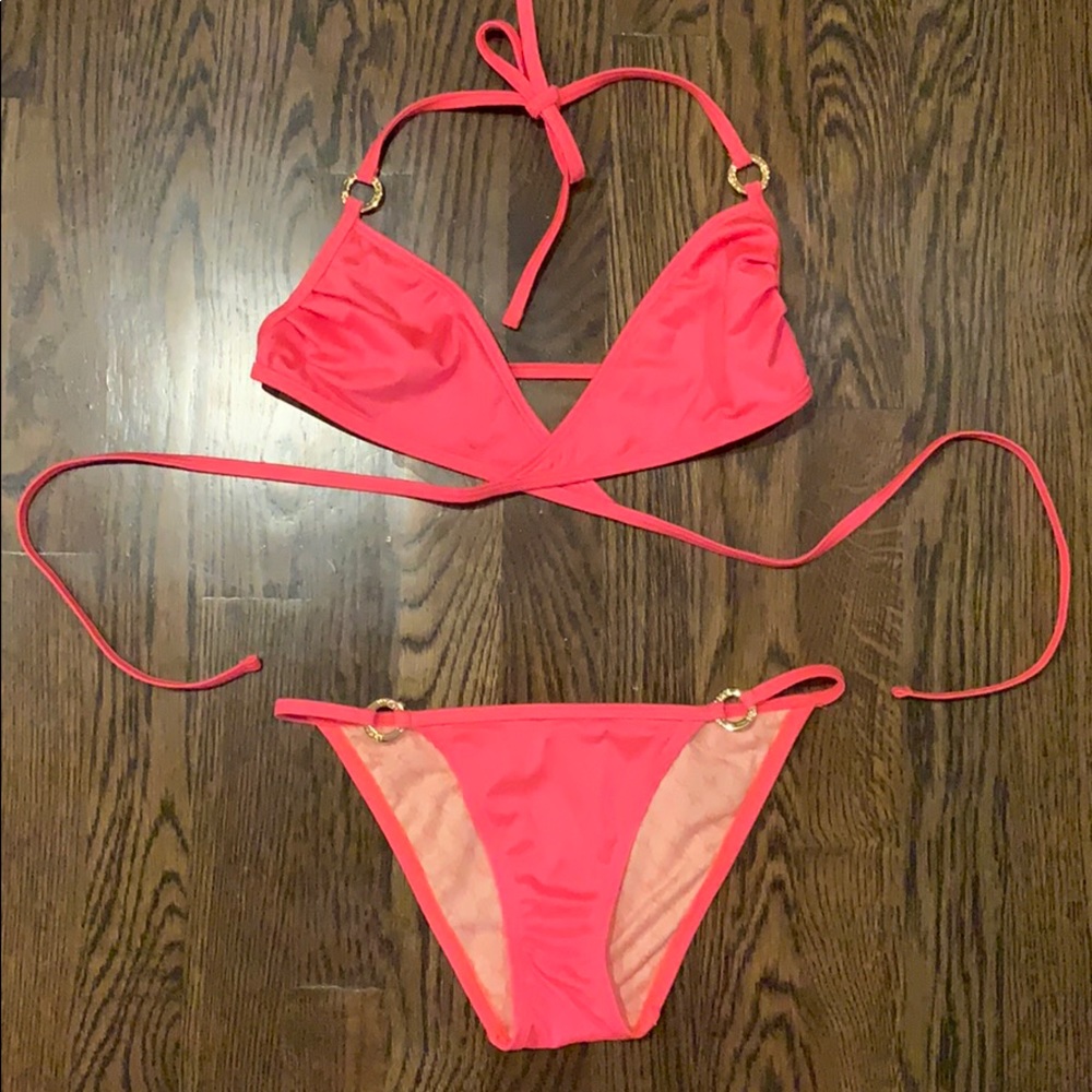 Sexy coral victorias secret bikini